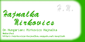 hajnalka mirkovics business card